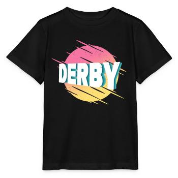 Derby Angleterre Grande-Bretagne UK City Font - T-shirt bio MINI CREATOR Stanley/Stella Enfant - noir - Devant - Mikhail (115cm)