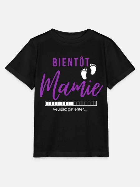 Bientôt Mamie - T-shirt bio MINI CREATOR Stanley/Stella Enfant - noir