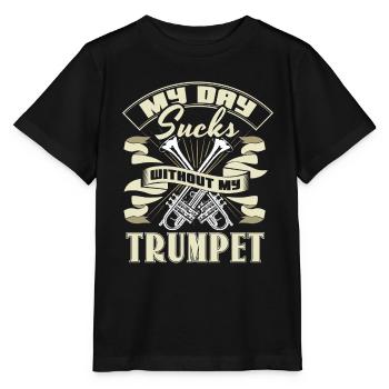 Trompette Instrument à vent Musique Cadeau - T-shirt bio MINI CREATOR Stanley/Stella Enfant - noir - Devant - Mikhail (115cm)