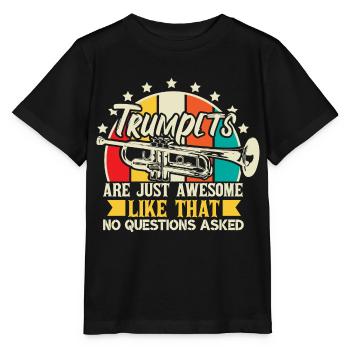 Trompettiste - T-shirt bio MINI CREATOR Stanley/Stella Enfant - noir - Devant - Mikhail (115cm)