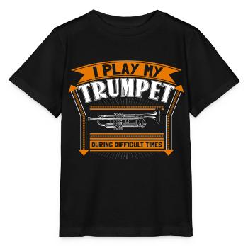 Trompette Trompette Concert Idée Cadeau - T-shirt bio MINI CREATOR Stanley/Stella Enfant - noir - Devant - Mikhail (115cm)
