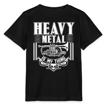 Trompette Instrument à Vent Brass Band - T-shirt bio MINI CREATOR Stanley/Stella Enfant - noir - Devant - Mikhail (115cm)