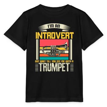 Trompette Instrument Musique Cadeau - T-shirt bio MINI CREATOR Stanley/Stella Enfant - noir - Devant - Mikhail (115cm)