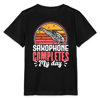 Saxophone Jazz Band Gift - Stanley/Stella MINI CREATOR Kids’ T-Shirt - black - Front - Mikhail (115cm)