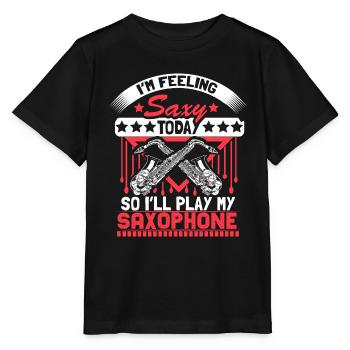 Saxophone Brass Band Band Cadeau - T-shirt bio MINI CREATOR Stanley/Stella Enfant - noir - Devant - Mikhail (115cm)