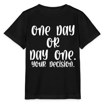 Un jour ou un premier jour votre décision - T-shirt bio MINI CREATOR Stanley/Stella Enfant - noir - Devant - Mikhail (115cm)