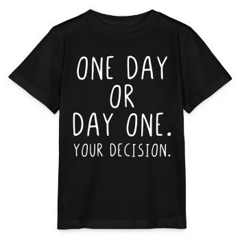Un jour ou un premier jour votre décision - T-shirt bio MINI CREATOR Stanley/Stella Enfant - noir - Devant - Mikhail (115cm)