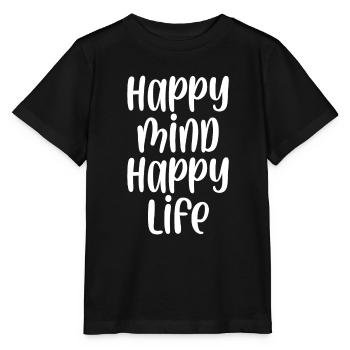 heureux vie heureuse - T-shirt bio MINI CREATOR Stanley/Stella Enfant - noir - Devant - Mikhail (115cm)
