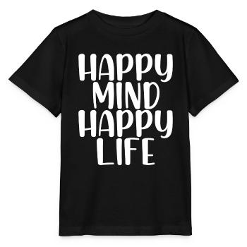 heureux vie heureuse - T-shirt bio MINI CREATOR Stanley/Stella Enfant - noir - Devant - Mikhail (115cm)