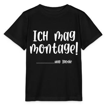 Ich mag Montage und Ironie - Stanley/Stella Kinder T-Shirt MINI CREATOR  - Schwarz - Vorne - Mikhail (115cm)