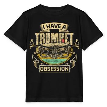 Idée cadeau Trumpet Brass Band - T-shirt bio MINI CREATOR Stanley/Stella Enfant - noir - Devant - Mikhail (115cm)