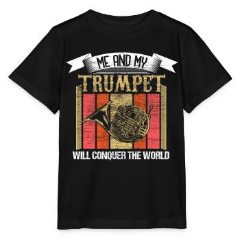Trompette Trompette Orchestre Idée Cadeau - T-shirt bio MINI CREATOR Stanley/Stella Enfant - noir - Devant - Mikhail (115cm)