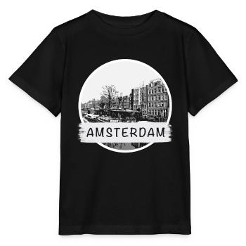 Ville d’Amsterdam - T-shirt bio MINI CREATOR Stanley/Stella Enfant - noir - Devant - Mikhail (115cm)