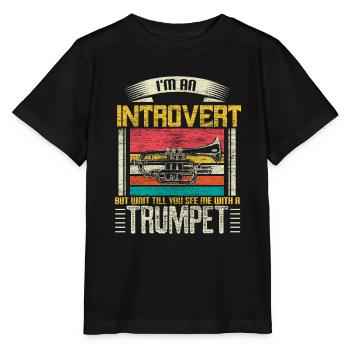 Trompette Trompette Trompette Musique Idée Cadeau - T-shirt bio MINI CREATOR Stanley/Stella Enfant - noir - Devant - Mikhail (115cm)