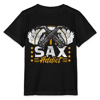 Saxophone Jazz Music Gift Idea - Stanley/Stella MINI CREATOR Kids’ T-Shirt - black - Front - Mikhail (115cm)