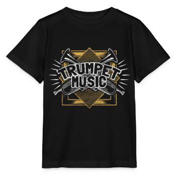Trompette Instrument Brass Band - T-shirt bio MINI CREATOR Stanley/Stella Enfant - noir - Devant - Mikhail (115cm)