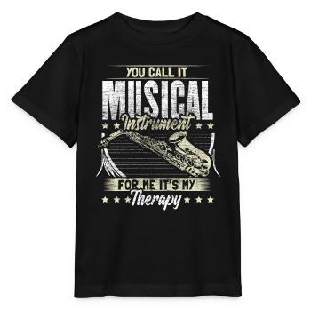 Saxophon Blasinstrument Musiker Geschenkidee - Stanley/Stella Kinder T-Shirt MINI CREATOR  - Schwarz - Vorne - Mikhail (115cm)