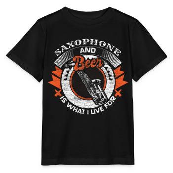 Saxophone Jazz Musician Gift - Stanley/Stella MINI CREATOR Kids’ T-Shirt - black - Front - Mikhail (115cm)