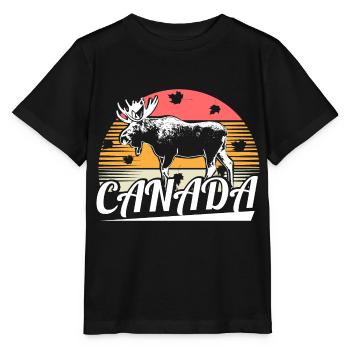 Nation du wapiti du Canada - T-shirt bio MINI CREATOR Stanley/Stella Enfant - noir - Devant - Mikhail (115cm)