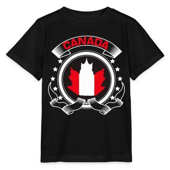 Idée cadeau du drapeau canadien du Canada - T-shirt bio MINI CREATOR Stanley/Stella Enfant - noir - Devant - Mikhail (115cm)