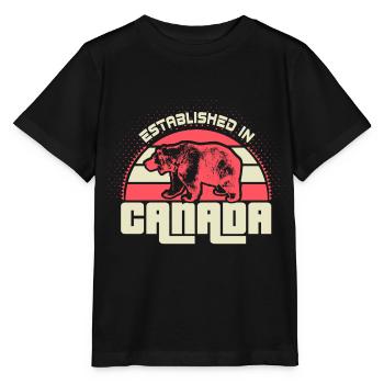 Drapeau canadien du Canada - T-shirt bio MINI CREATOR Stanley/Stella Enfant - noir - Devant - Mikhail (115cm)