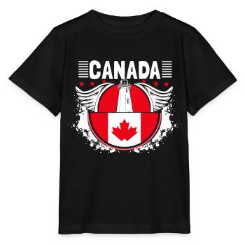 Pays du wapiti du Canada - T-shirt bio MINI CREATOR Stanley/Stella Enfant - noir - Devant - Mikhail (115cm)