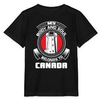 Drapeau érable du Canada - T-shirt bio MINI CREATOR Stanley/Stella Enfant - noir - Devant - Mikhail (115cm)
