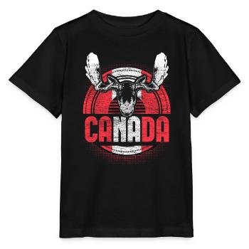Idée cadeau du drapeau d’érable du Canada - T-shirt bio MINI CREATOR Stanley/Stella Enfant - noir - Devant - Mikhail (115cm)