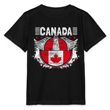Feuille d’érable du Canada - T-shirt bio MINI CREATOR Stanley/Stella Enfant - noir - Devant - Mikhail (115cm)