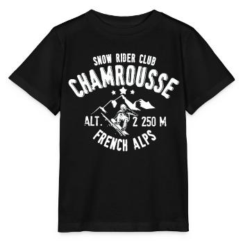 Chamrousse snow rider club - T-shirt bio MINI CREATOR Stanley/Stella Enfant - noir - Devant - Mikhail (115cm)