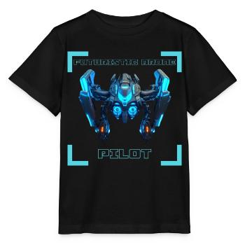 Futuristischer Drohnenpilot 1 - Stanley/Stella Kinder T-Shirt MINI CREATOR  - Schwarz - Vorne - Mikhail (115cm)
