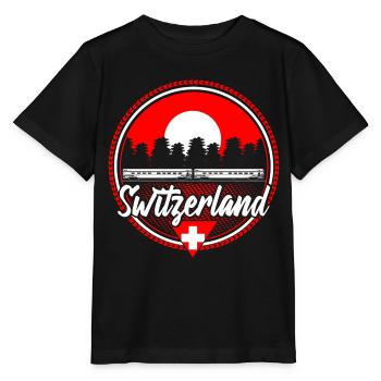 Switzerland Neutrality Flag Gift Idea - Stanley/Stella MINI CREATOR Kids’ T-Shirt - black - Front - Mikhail (115cm)