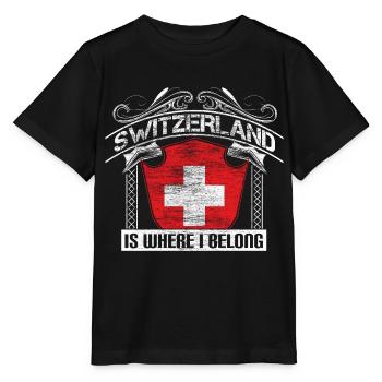 Switzerland Neutrality Gift Idea - Stanley/Stella MINI CREATOR Kids’ T-Shirt - black - Front - Mikhail (115cm)