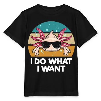 Proverbes Axolotl - T-shirt bio MINI CREATOR Stanley/Stella Enfant - noir - Devant - Mikhail (115cm)