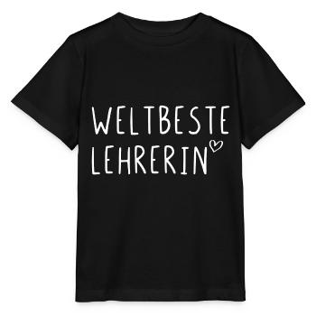 Weltbeste Lehrerin - Stanley/Stella Kinder T-Shirt MINI CREATOR  - Schwarz - Vorne - Mikhail (115cm)