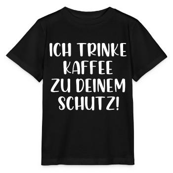 Ich trinke Kaffee zu deinem Schutz - Stanley/Stella Kinder T-Shirt MINI CREATOR  - Schwarz - Vorne - Mikhail (115cm)