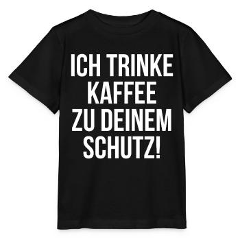 Ich trinke Kaffee zu deinem Schutz - Stanley/Stella Kinder T-Shirt MINI CREATOR  - Schwarz - Vorne - Mikhail (115cm)