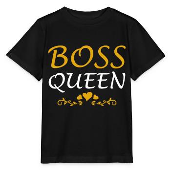 Boss Queen Lady Ladies Gift - Stanley/Stella MINI CREATOR Kids’ T-Shirt - black - Front - Mikhail (115cm)
