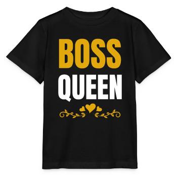Boss Queen Lady Ladies Gift - Stanley/Stella MINI CREATOR Kids’ T-Shirt - black - Front - Mikhail (115cm)