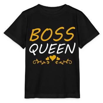 Boss Queen Lady Ladies Gift - Stanley/Stella MINI CREATOR Kids’ T-Shirt - black - Front - Mikhail (115cm)