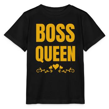 Boss Queen Lady Ladies Gift - Stanley/Stella MINI CREATOR Kids’ T-Shirt - black - Front - Mikhail (115cm)