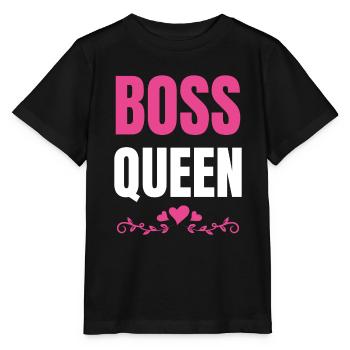 Boss Queen Lady Ladies Gift - Stanley/Stella MINI CREATOR Kids’ T-Shirt - black - Front - Mikhail (115cm)