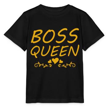 Boss Queen Lady Ladies Gift - Stanley/Stella MINI CREATOR Kids’ T-Shirt - black - Front - Mikhail (115cm)