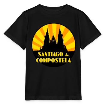 santiago de compostela - Stanley/Stella Kinder T-Shirt MINI CREATOR  - Schwarz - Vorne - Mikhail (115cm)