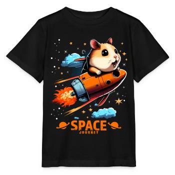 Weltraum Hamster Hamsterliebhaber Weltall Design - Stanley/Stella Kinder T-Shirt MINI CREATOR  - Schwarz - Vorne - Mikhail (115cm)