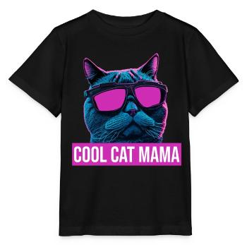 Cool Cat Mama Design de style futuriste - T-shirt bio MINI CREATOR Stanley/Stella Enfant - noir - Devant - Mikhail (115cm)