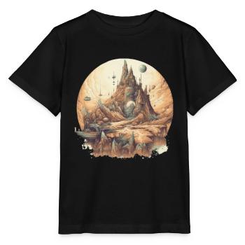Vie futuriste sur les planètes - T-shirt bio MINI CREATOR Stanley/Stella Enfant - noir - Devant - Mikhail (115cm)