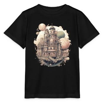 Vie futuriste sur les planètes - T-shirt bio MINI CREATOR Stanley/Stella Enfant - noir - Devant - Mikhail (115cm)