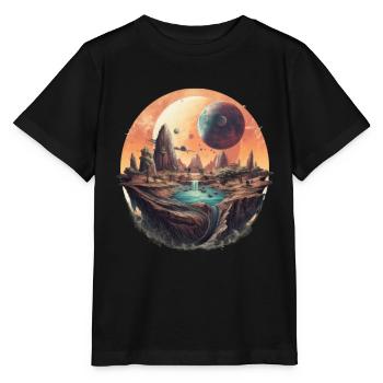 Futuristisch Leben auf Planeten - Stanley/Stella Kinder T-Shirt MINI CREATOR  - Schwarz - Vorne - Mikhail (115cm)