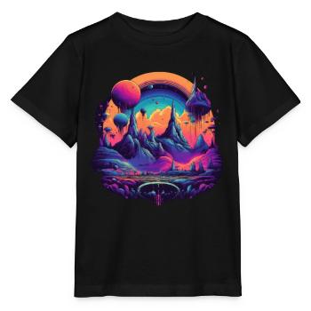 Vie futuriste sur les planètes - T-shirt bio MINI CREATOR Stanley/Stella Enfant - noir - Devant - Mikhail (115cm)
